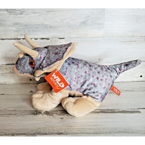 Wild Republic Plush Triceratops Dinosaur Stuffed Animal Toy Dino 12"  NWT - Picture 3 of 10